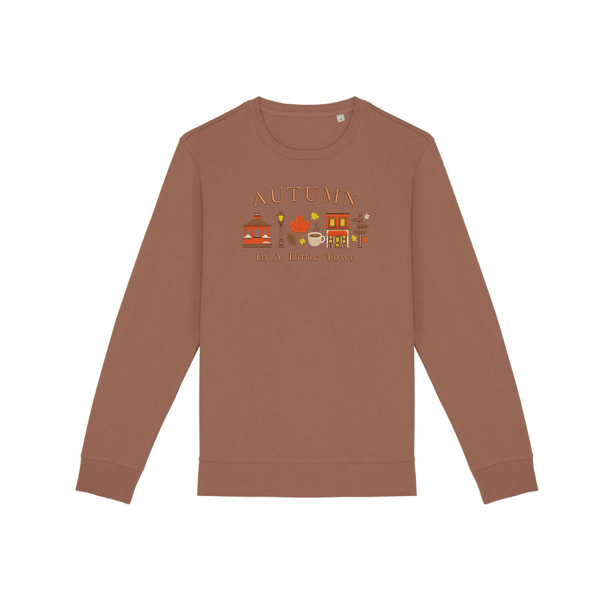 Sweat brodé « In a little town » d’Automne