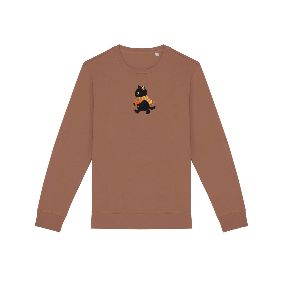 Sweat brodé « Chat citrouille » d’Halloween