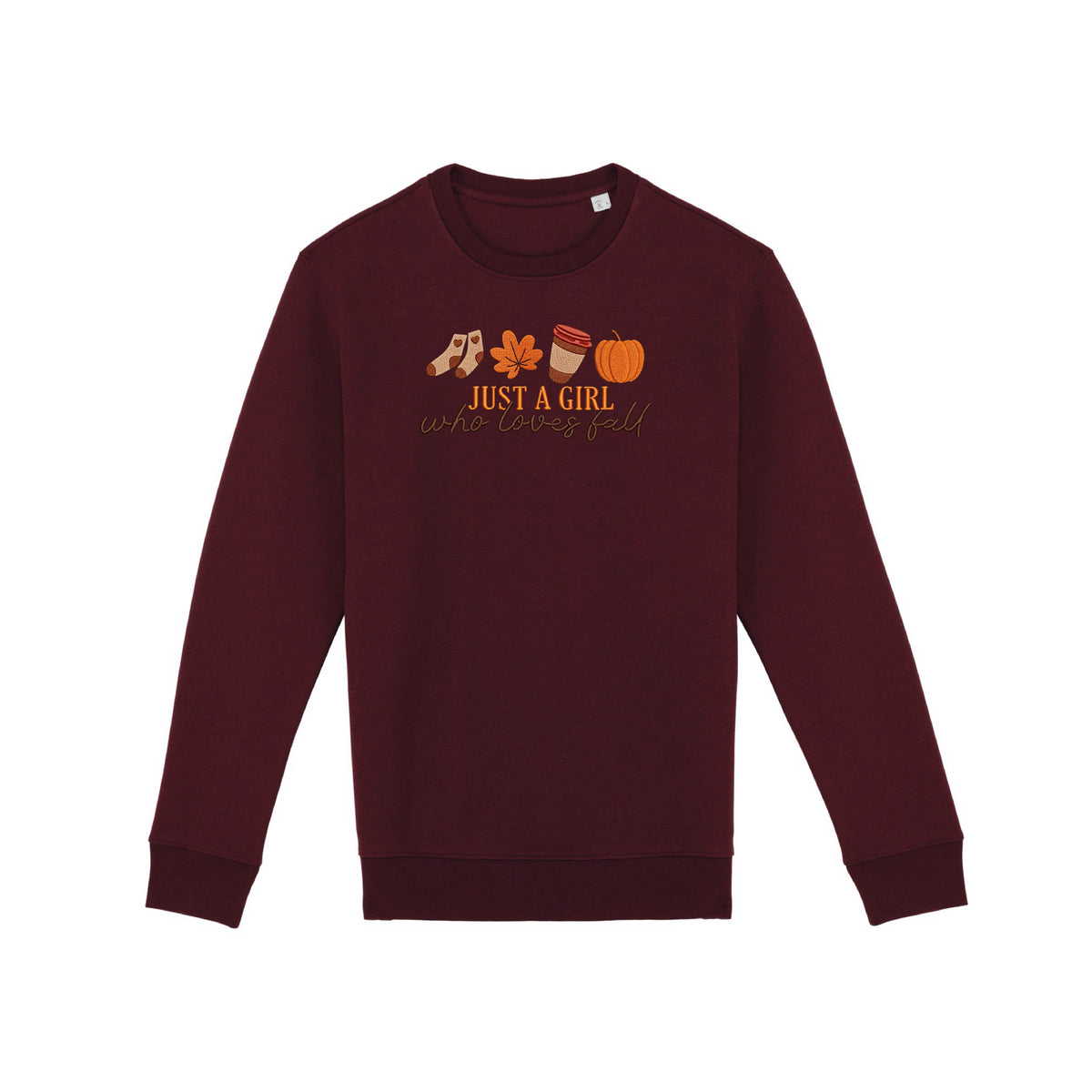 Sweat brodé « Just a girl who loves fall » d’Automne