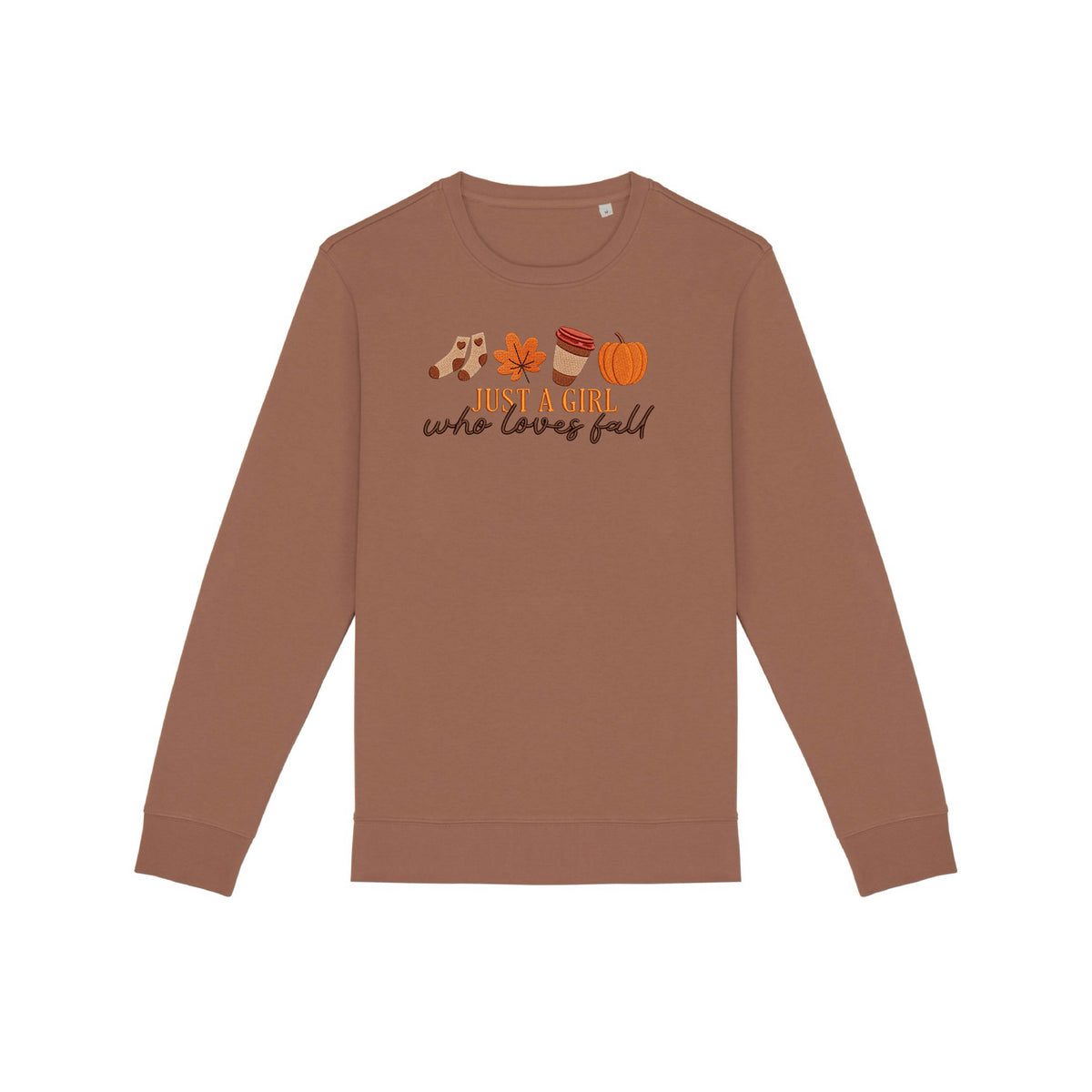 Sweat brodé « Just a girl who loves fall » d’Automne
