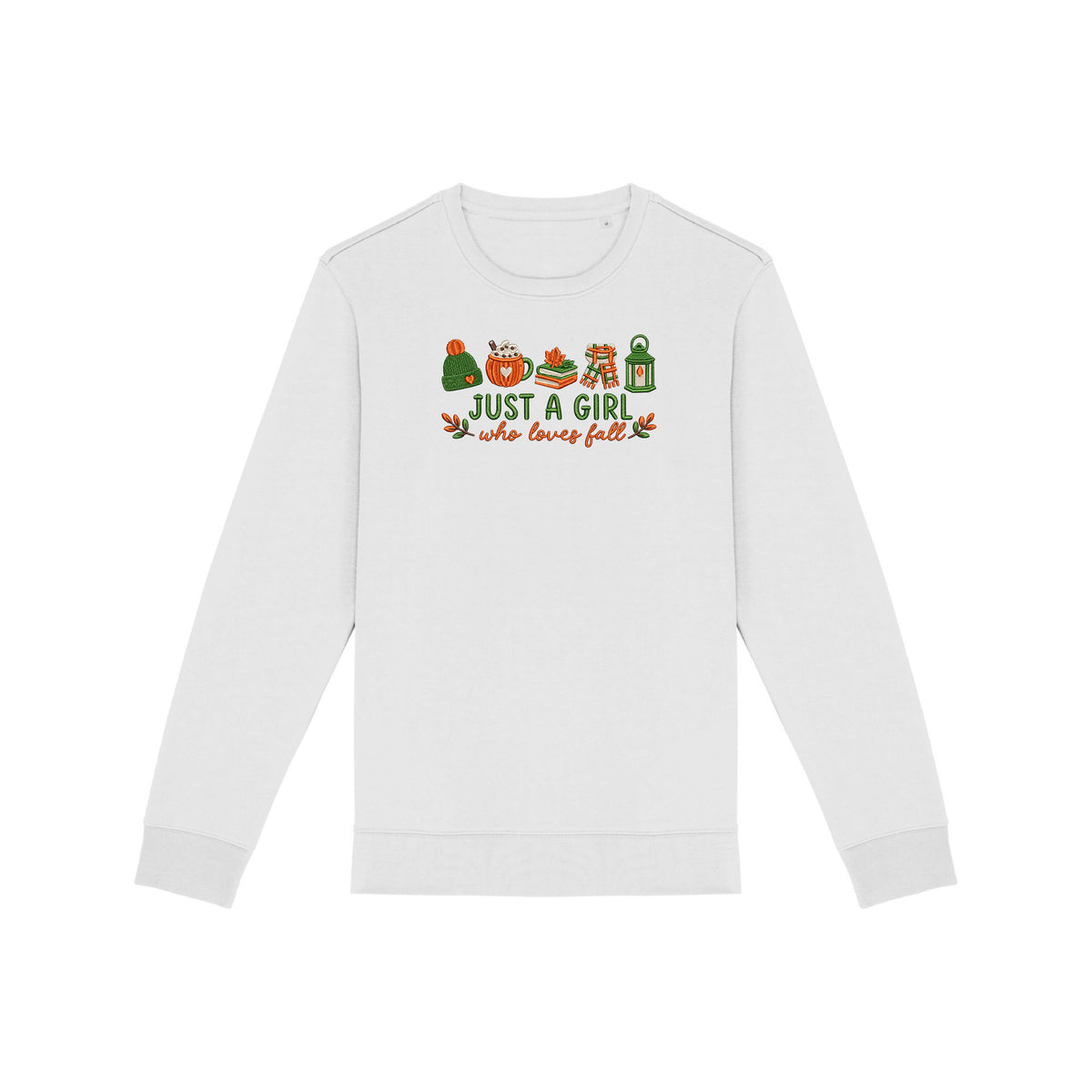Sweat brodé « Just a girl who loves fall » d’Automne