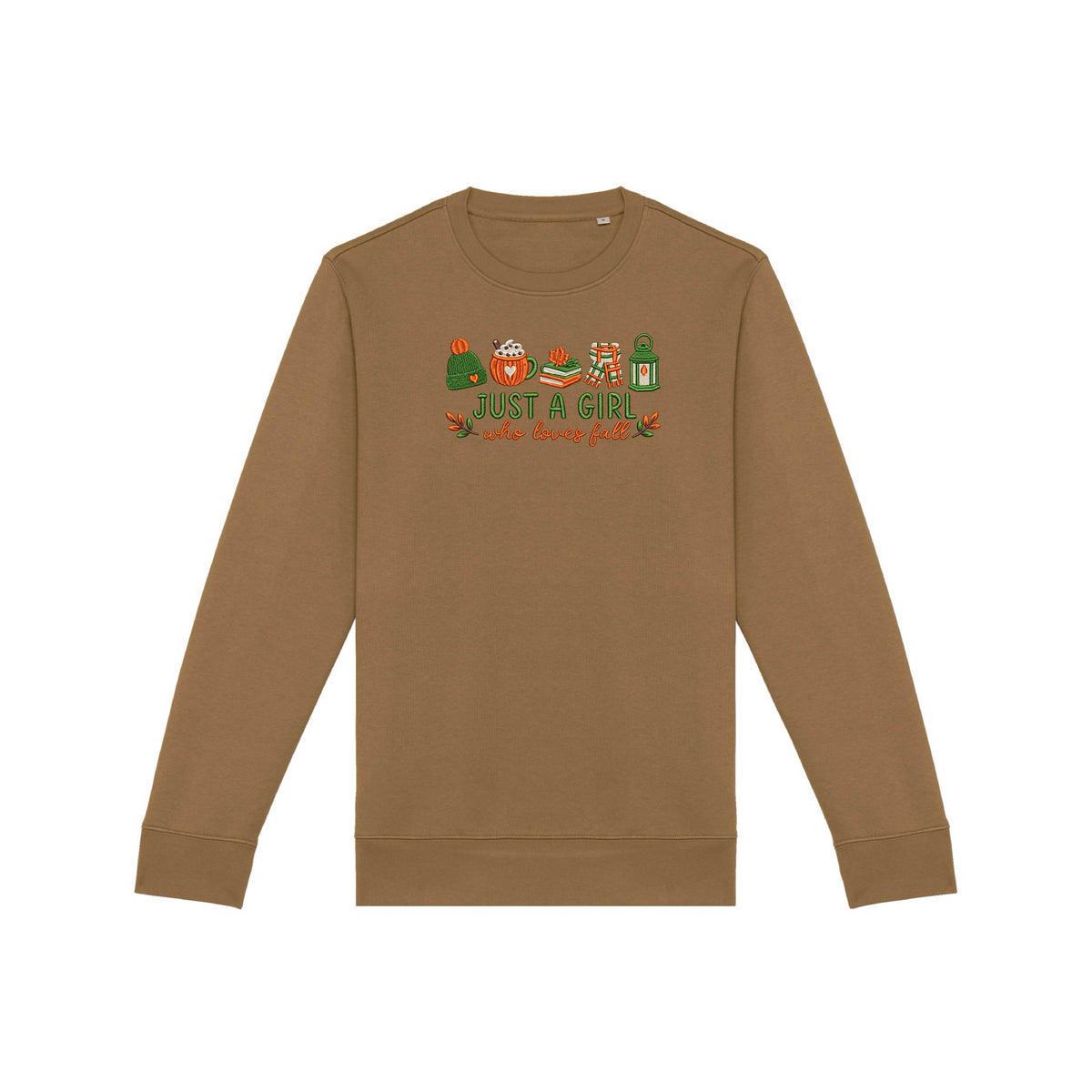 Sweat brodé « Just a girl who loves fall » d’Automne