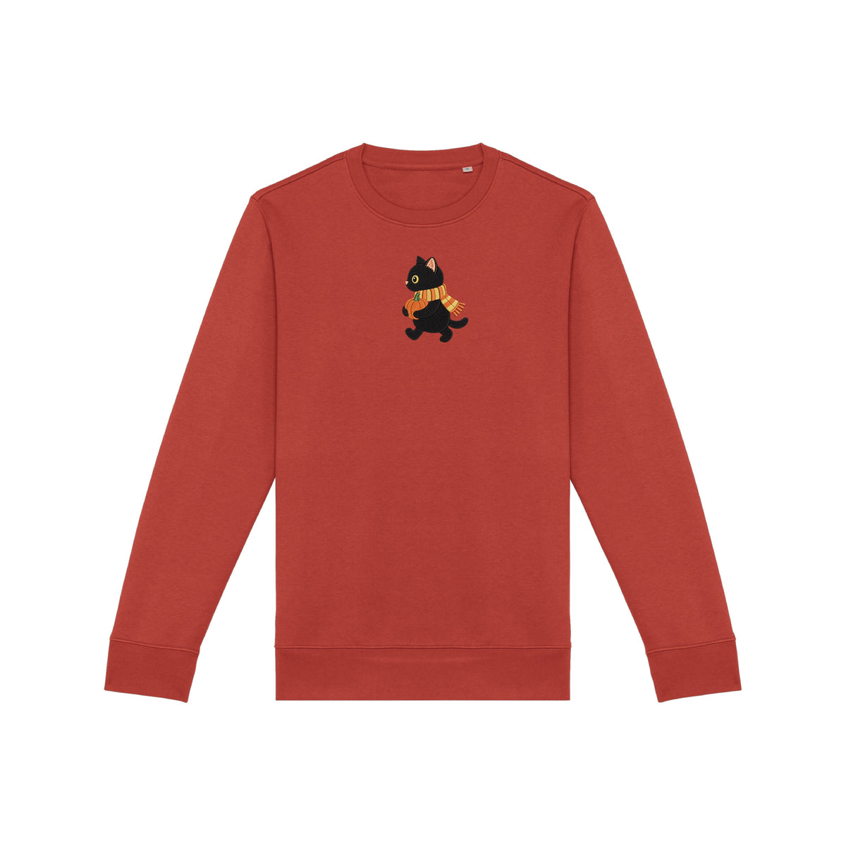 Sweat brodé « Chat citrouille » d’Halloween