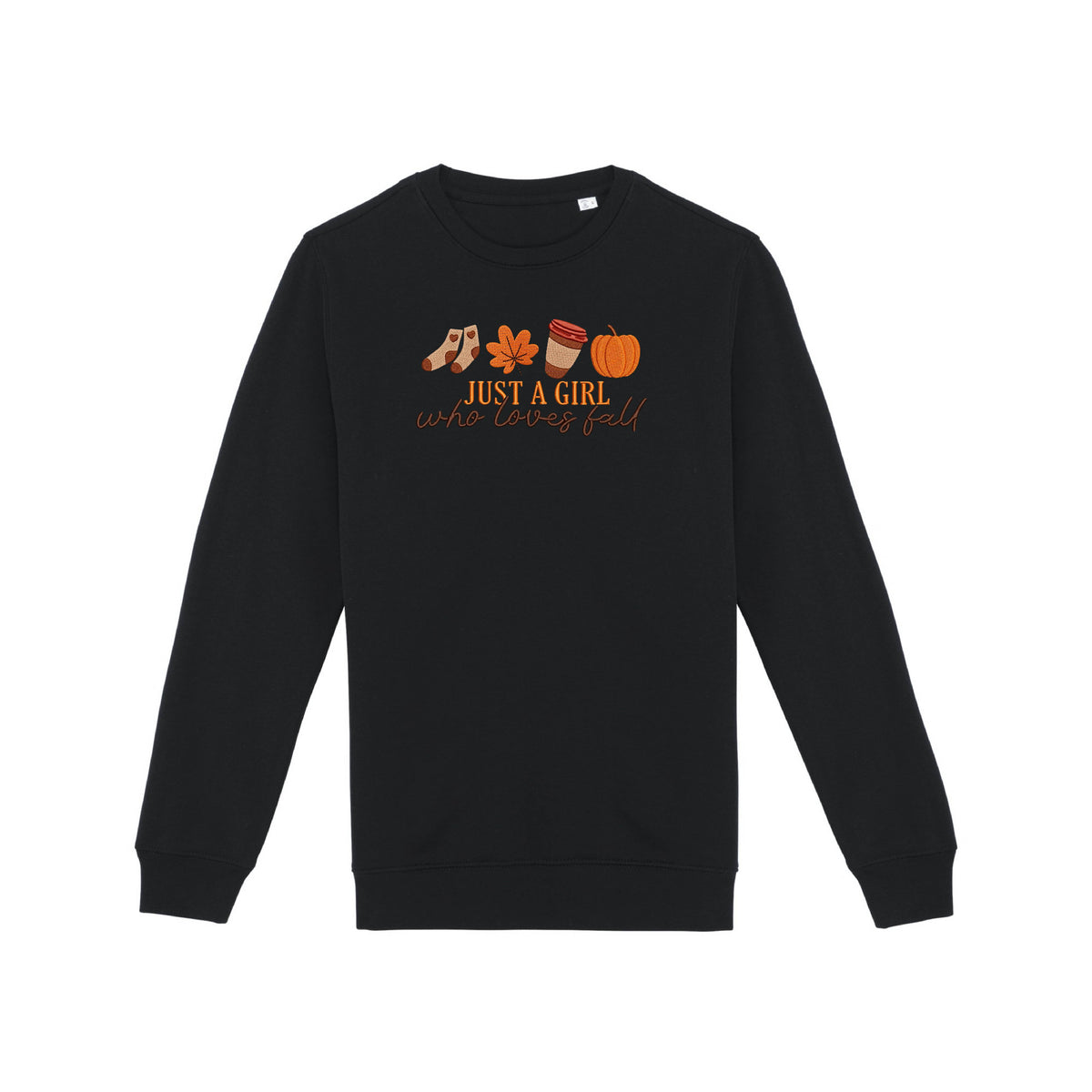 Sweat brodé « Just a girl who loves fall » d’Automne