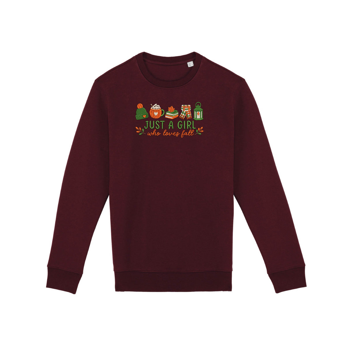 Sweat brodé « Just a girl who loves fall » d’Automne