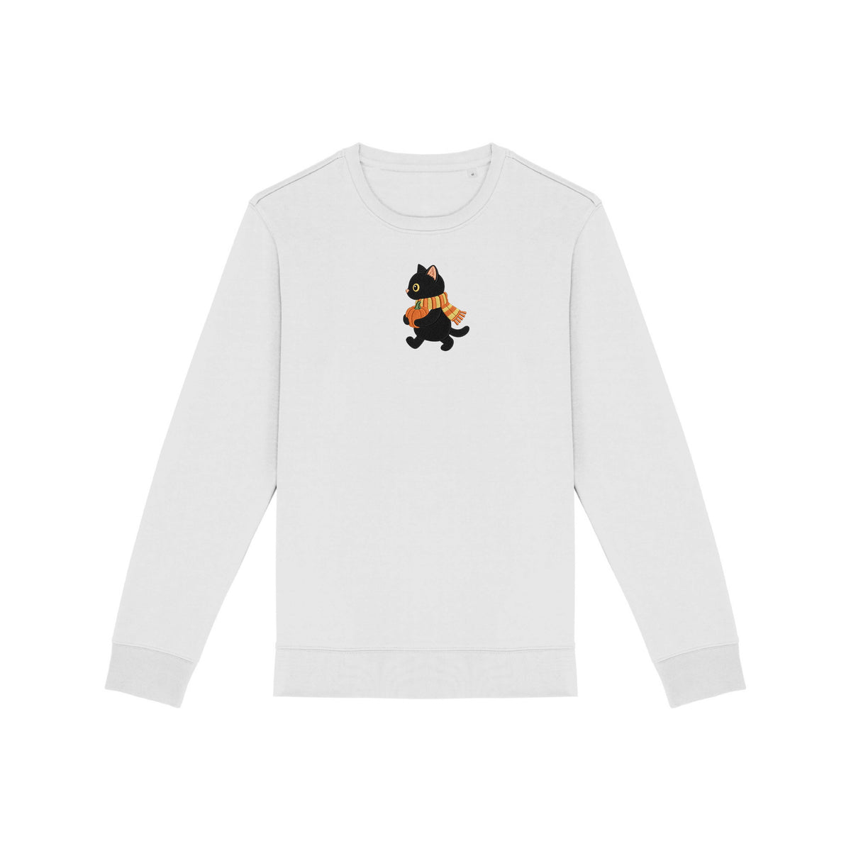 Sweat brodé « Chat citrouille » d’Halloween