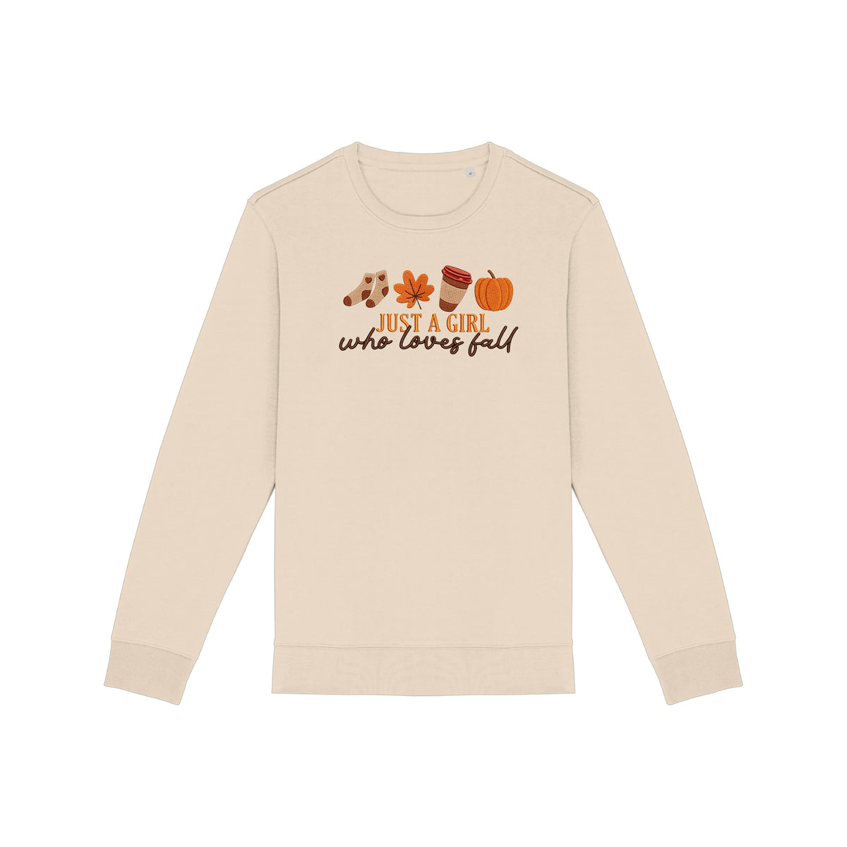 Sweat brodé « Just a girl who loves fall » d’Automne