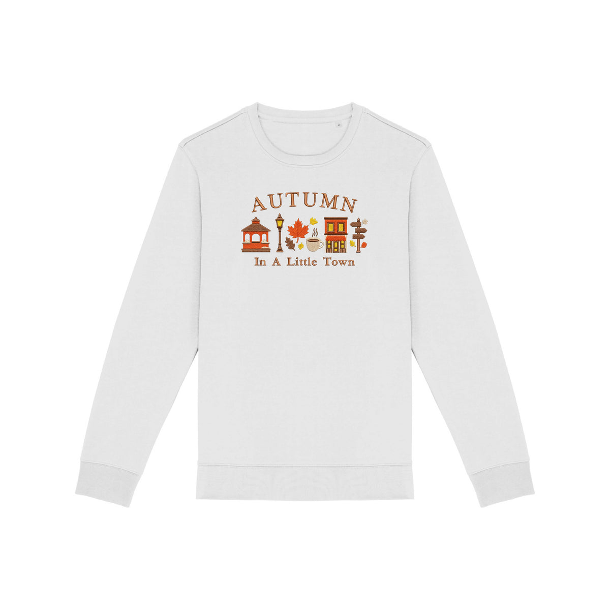 Sweat brodé « In a little town » d’Automne