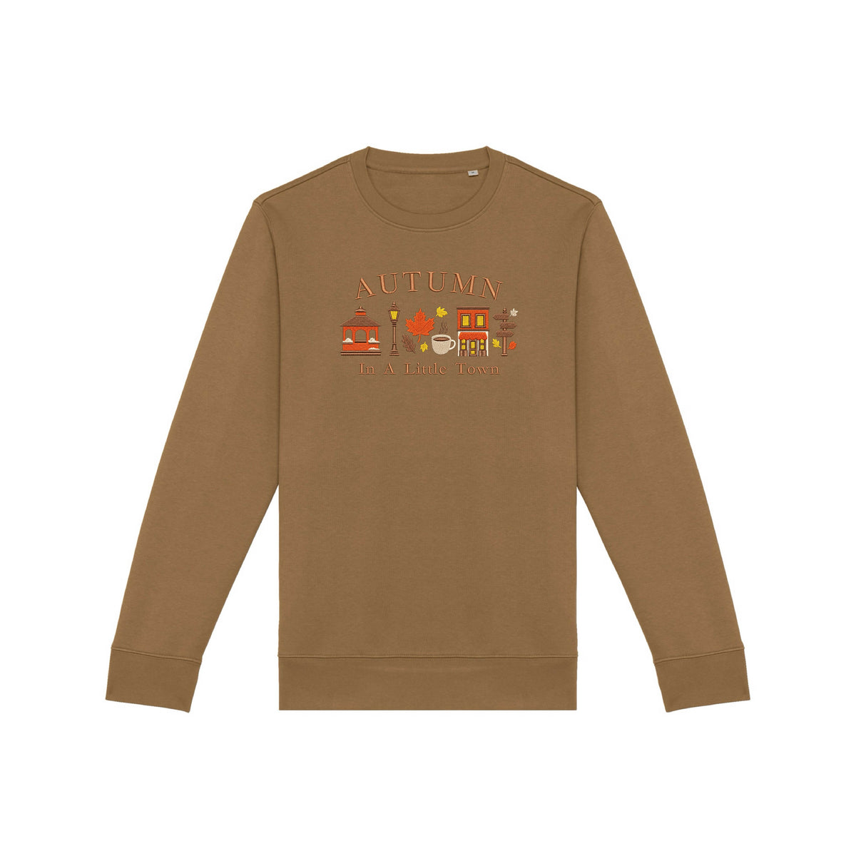 Sweat brodé « In a little town » d’Automne