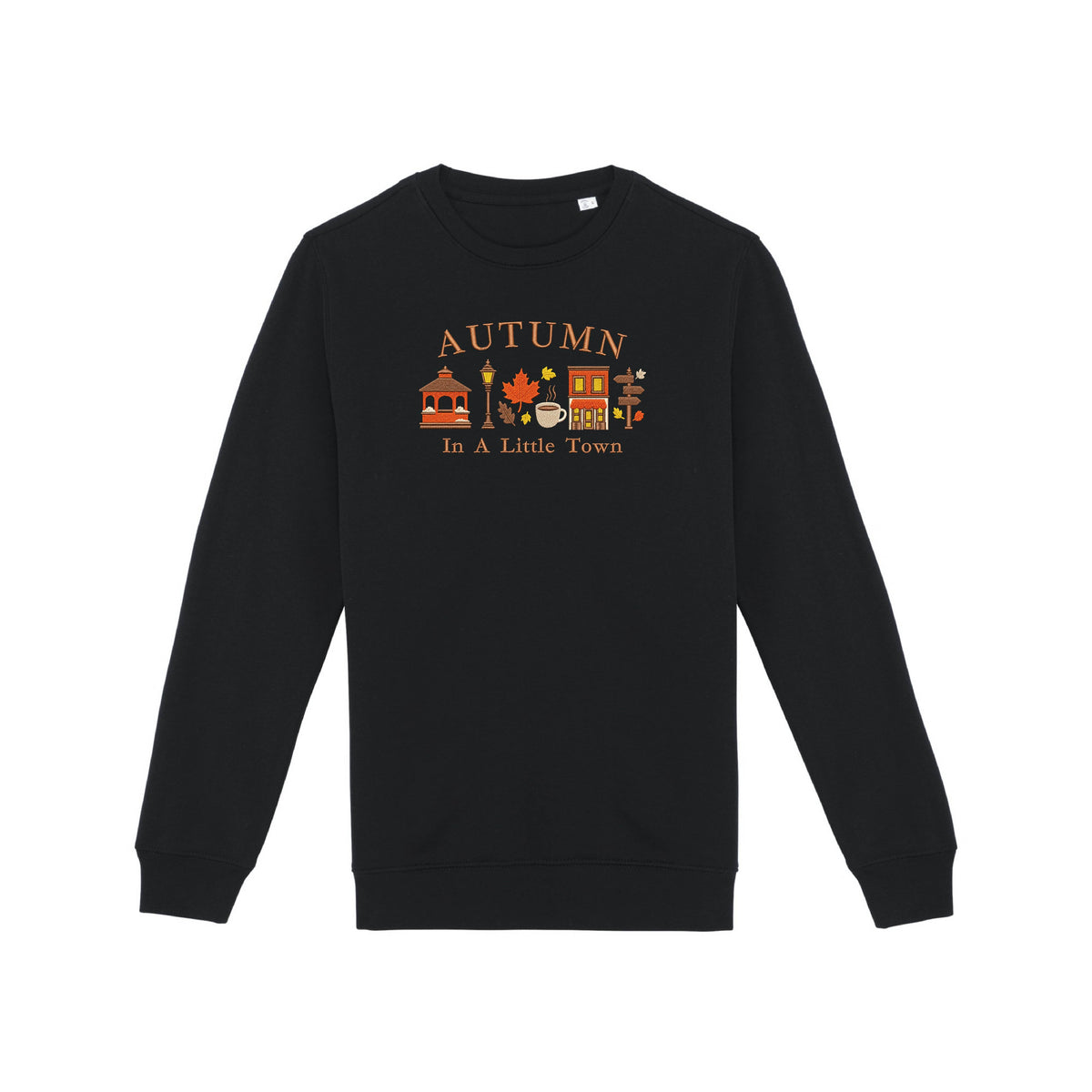 Sweat brodé « In a little town » d’Automne