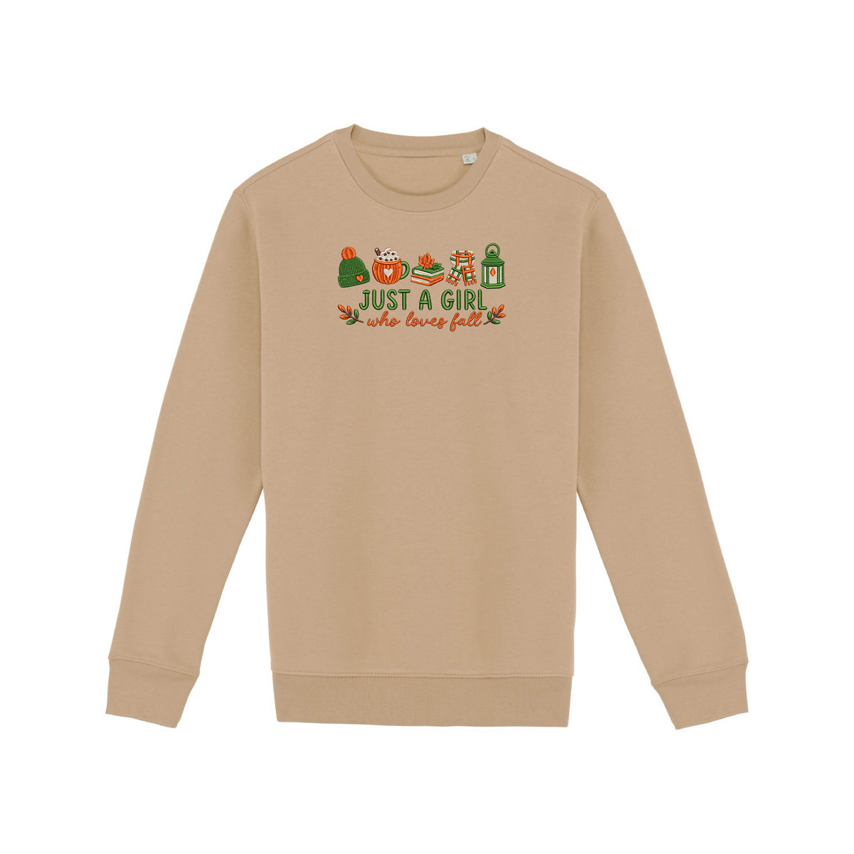 Sweat brodé « Just a girl who loves fall » d’Automne