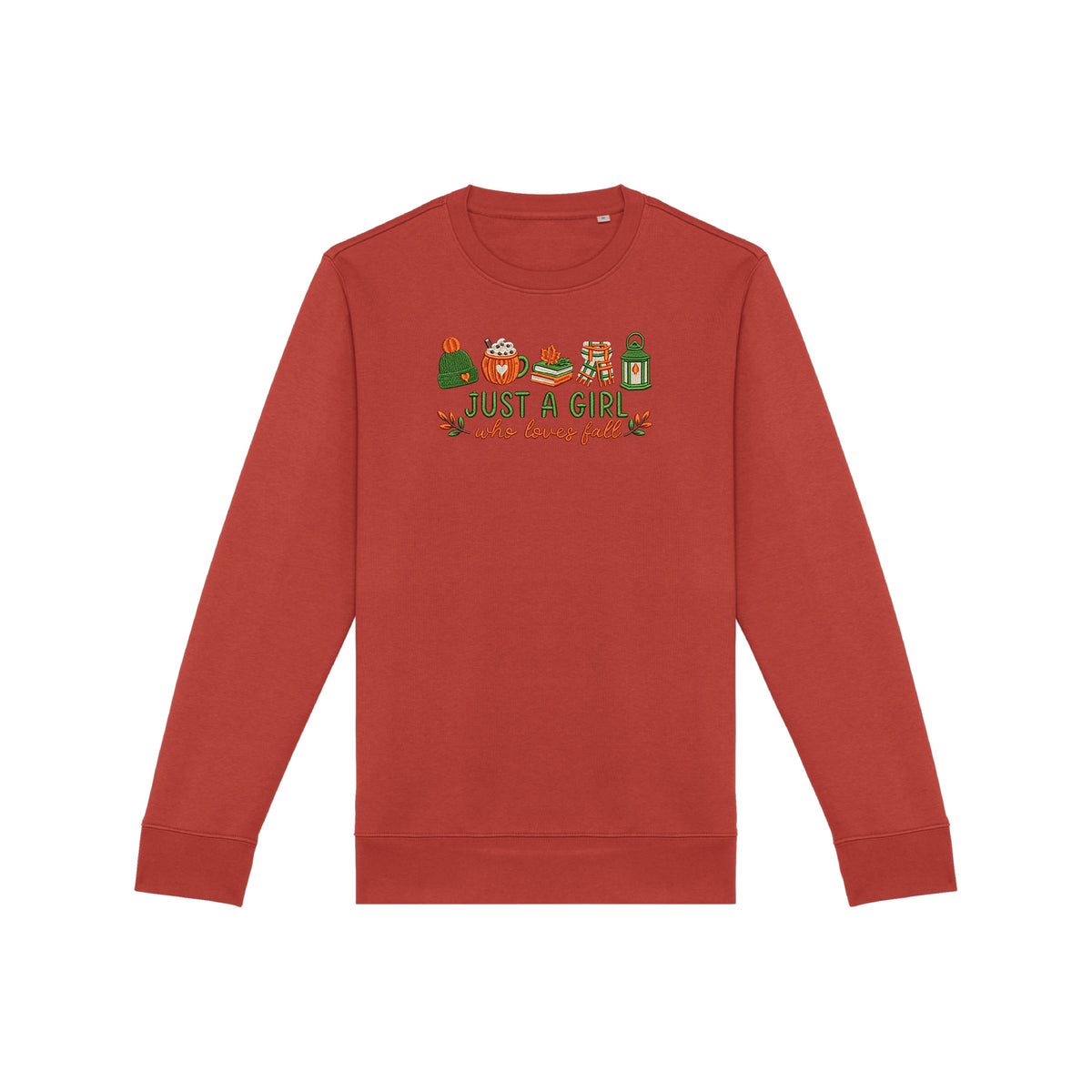 Sweat brodé « Just a girl who loves fall » d’Automne