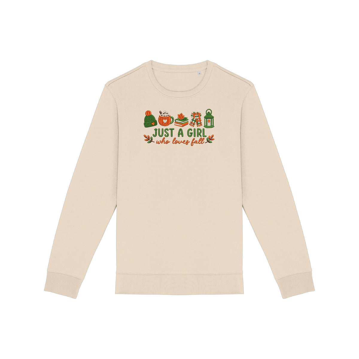 Sweat brodé « Just a girl who loves fall » d’Automne