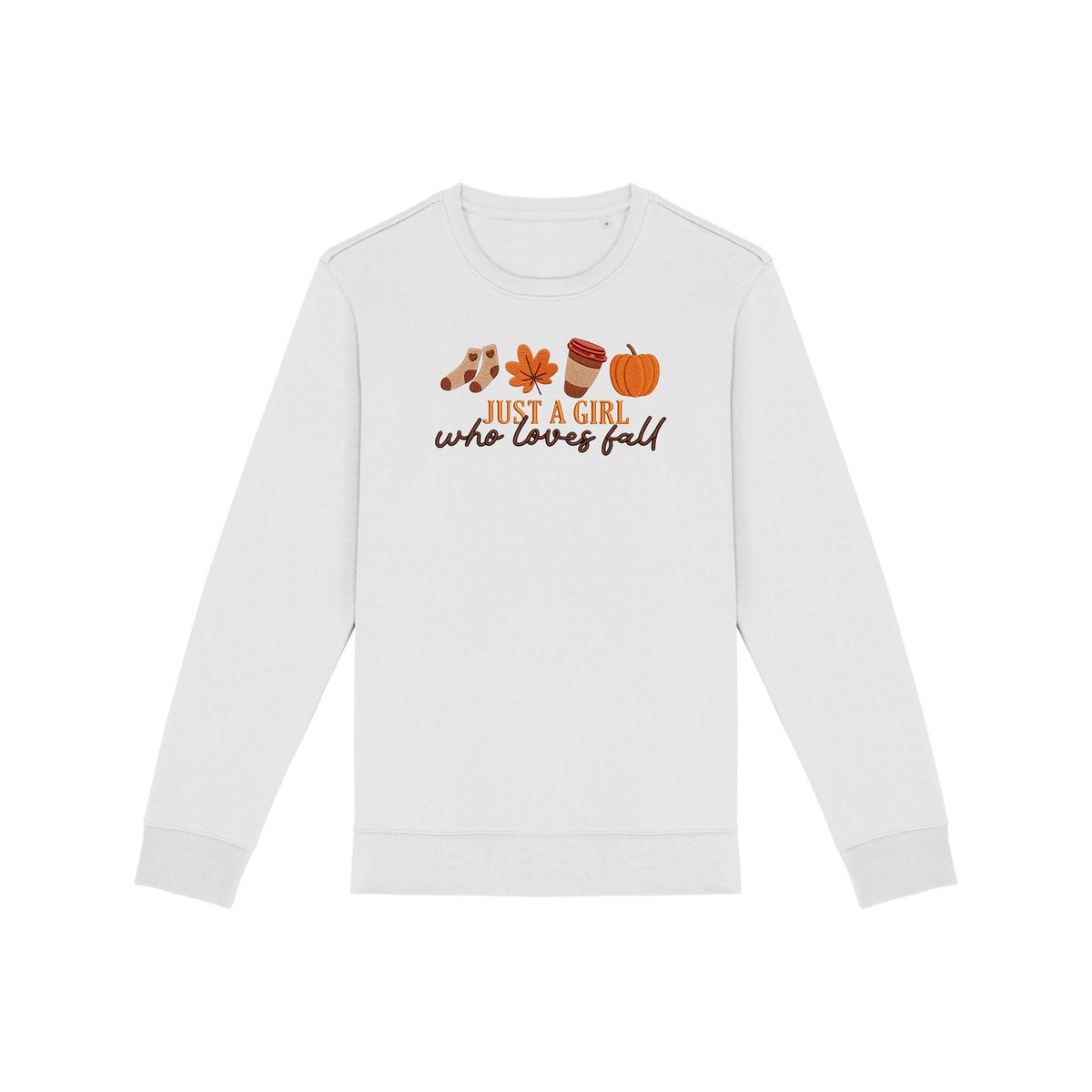 Sweat brodé « Just a girl who loves fall » d’Automne