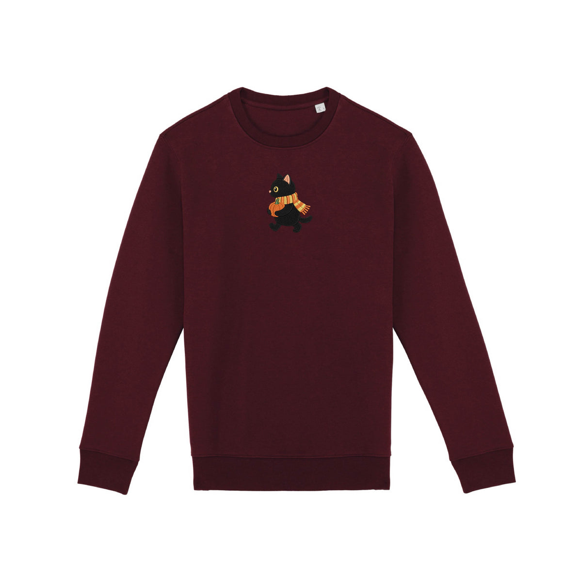 Sweat brodé « Chat citrouille » d’Halloween