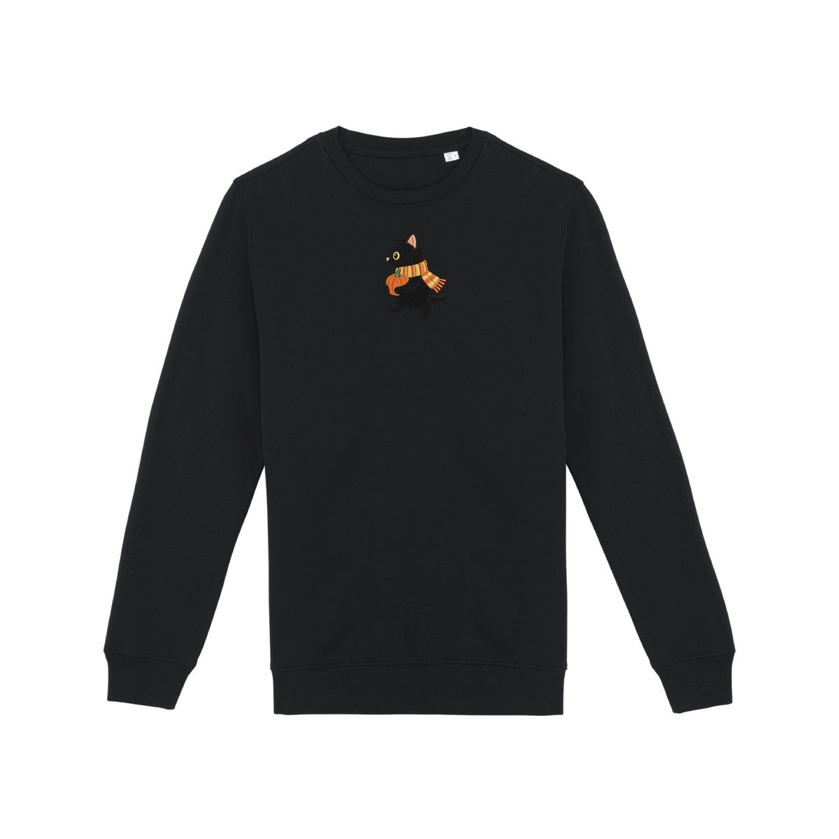 Sweat brodé « Chat citrouille » d’Halloween