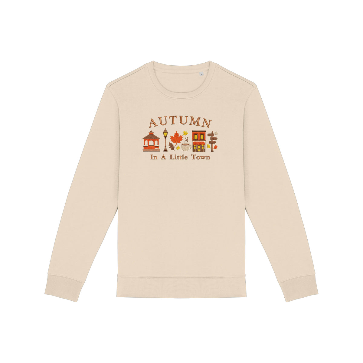 Sweat brodé « In a little town » d’Automne